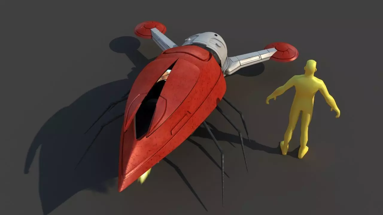 Futuristic Jet Vehicle 3D model_18
