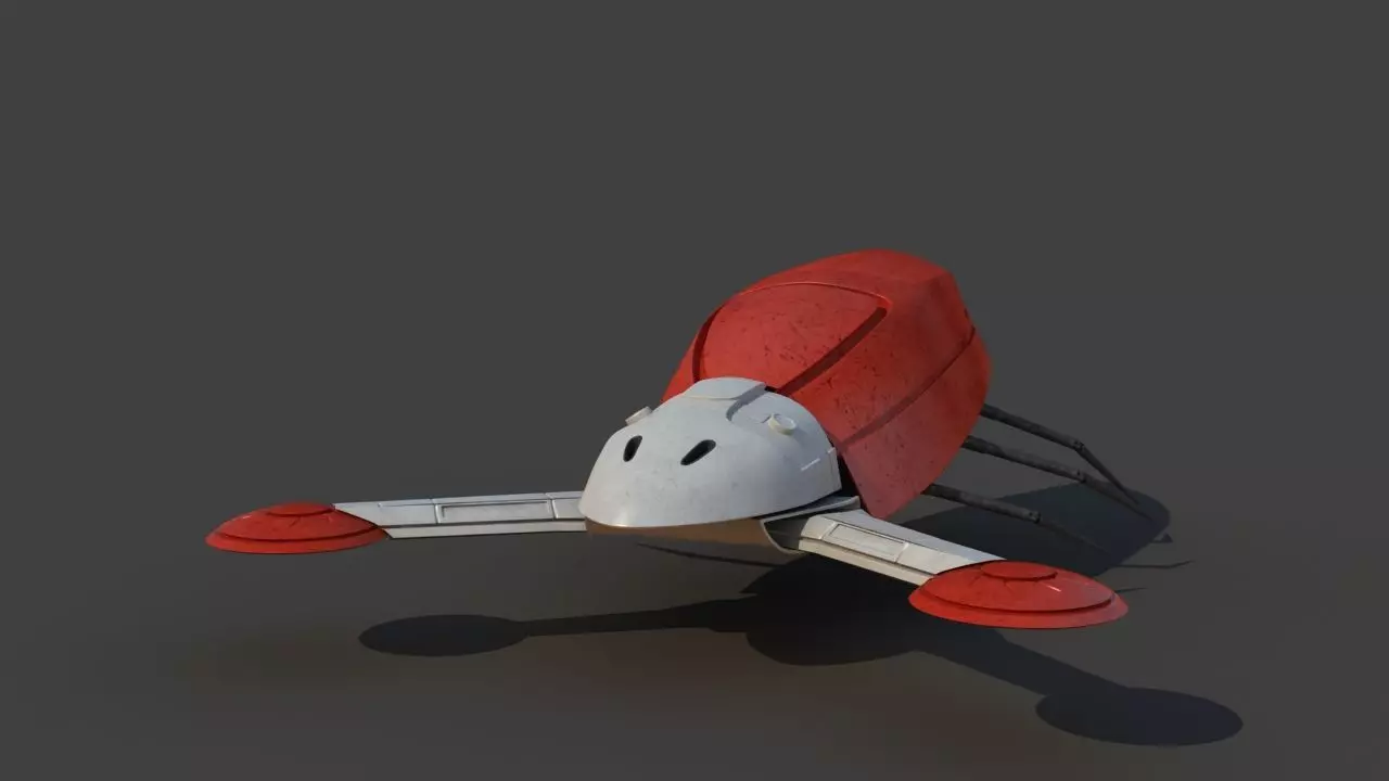 Futuristic Jet Vehicle 3D model_10
