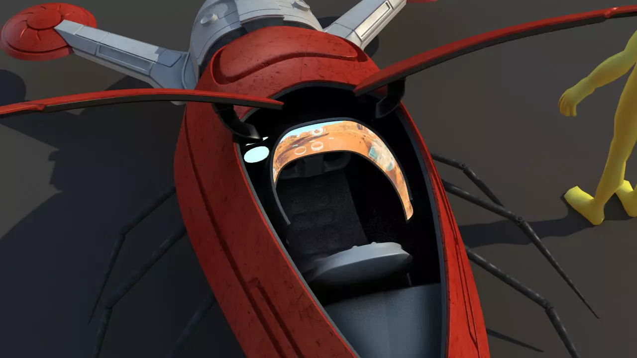 Futuristic Jet Vehicle 3D model_29