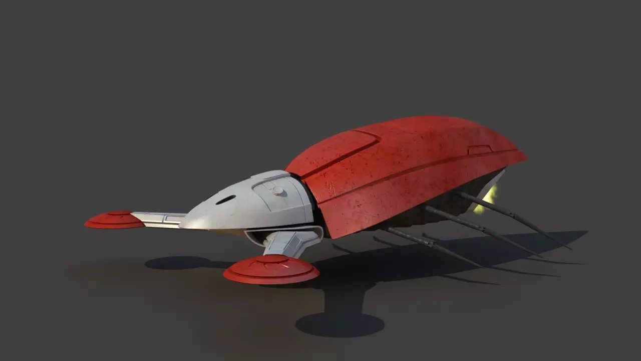 Futuristic Jet Vehicle 3D model_9