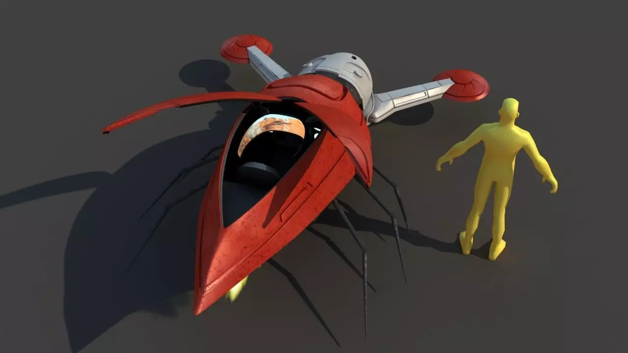 Futuristic Jet Vehicle 3D model_23