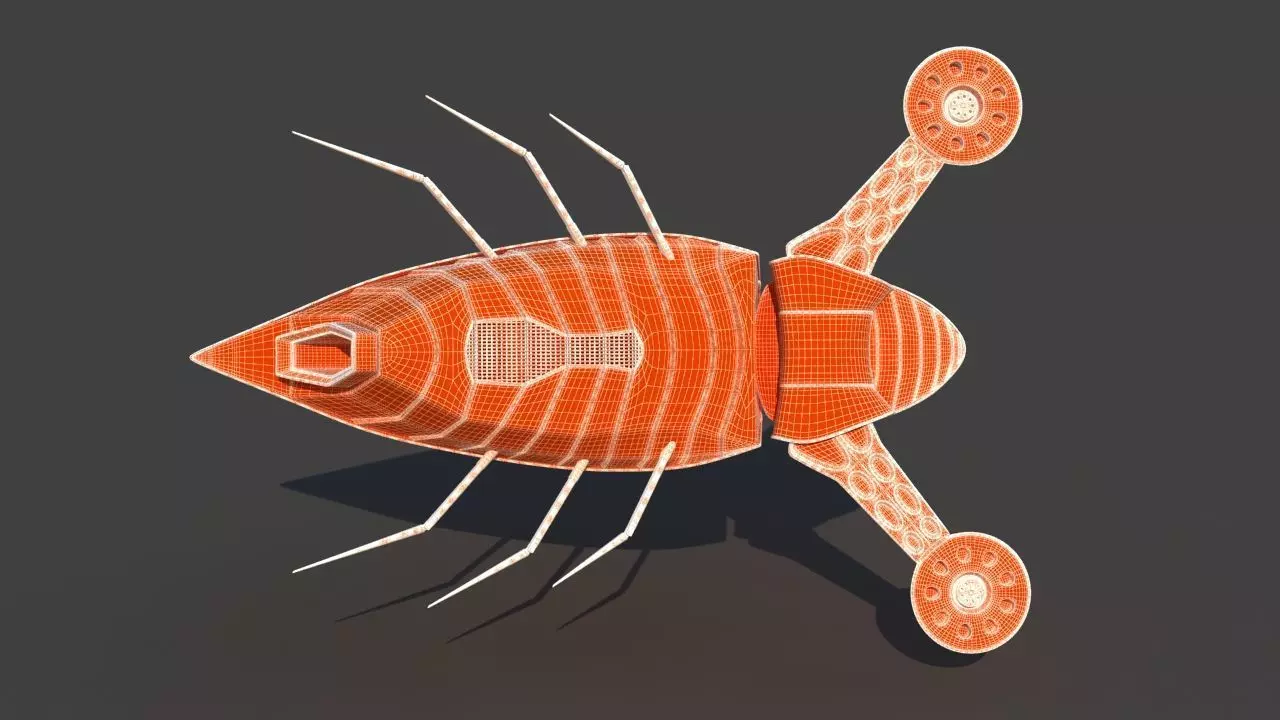 Futuristic Jet Vehicle 3D model_50