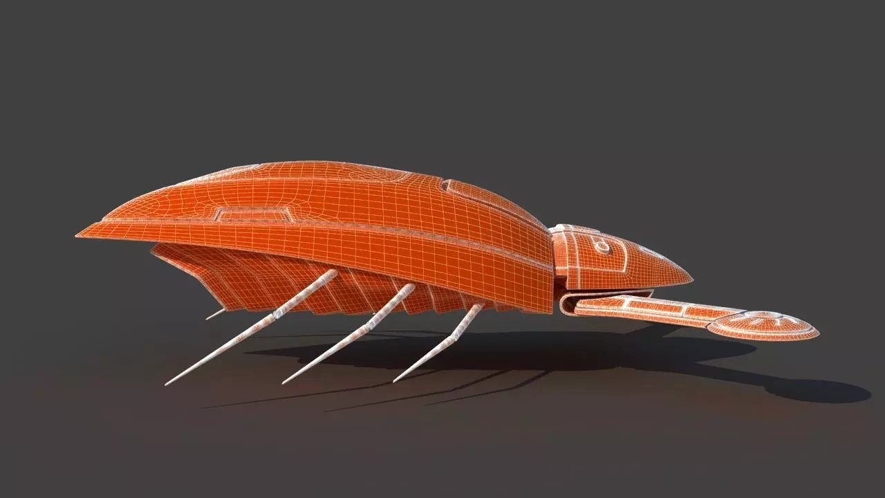 Futuristic Jet Vehicle 3D model_35