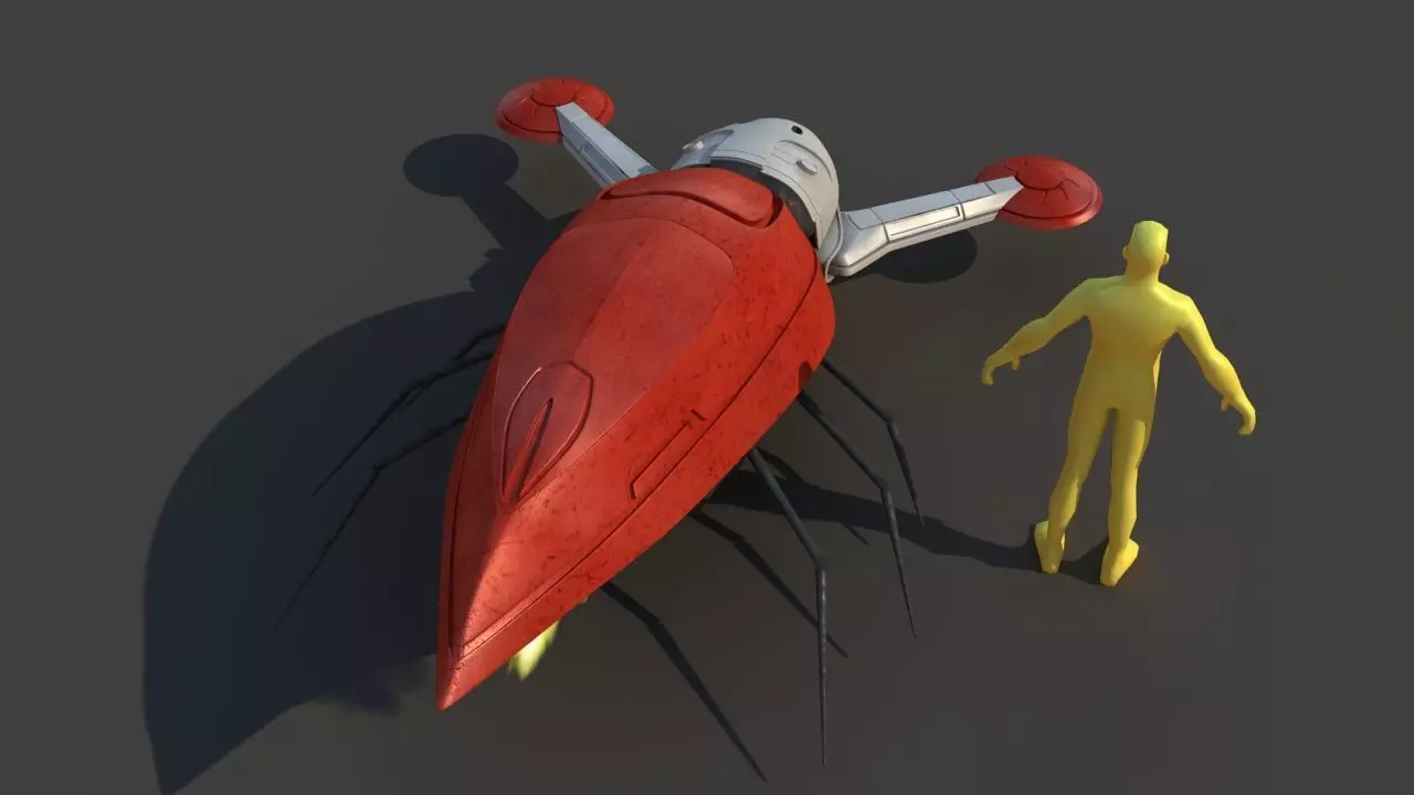 Futuristic Jet Vehicle 3D model_15
