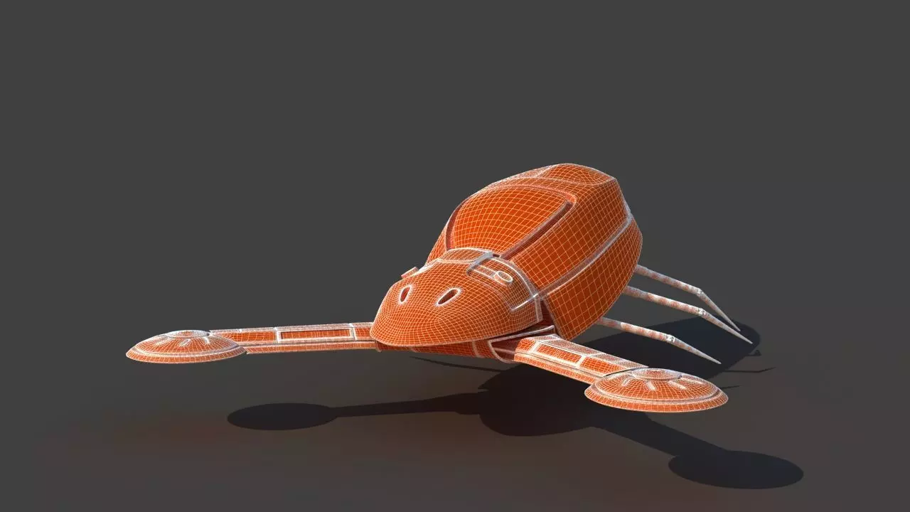 Futuristic Jet Vehicle 3D model_43