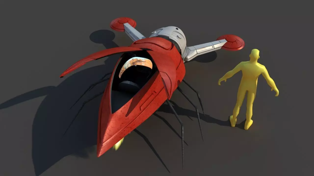 Futuristic Jet Vehicle 3D model_22