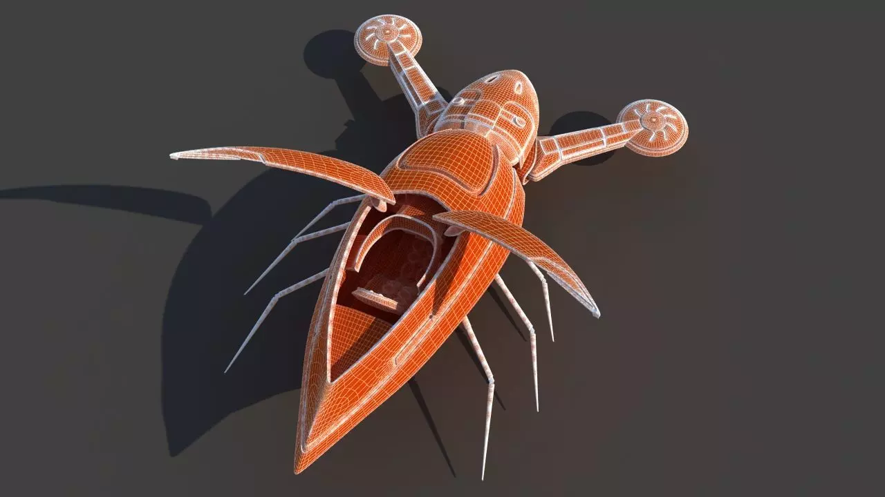 Futuristic Jet Vehicle 3D model_48