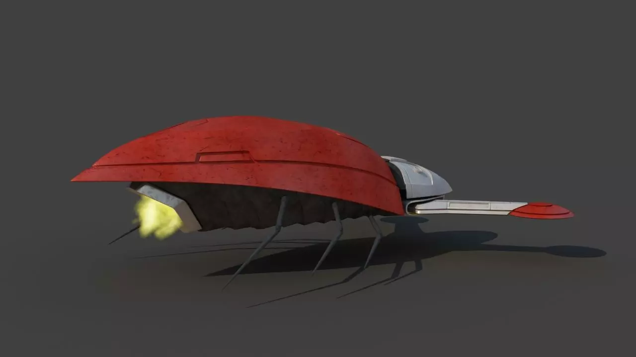 Futuristic Jet Vehicle 3D model_3