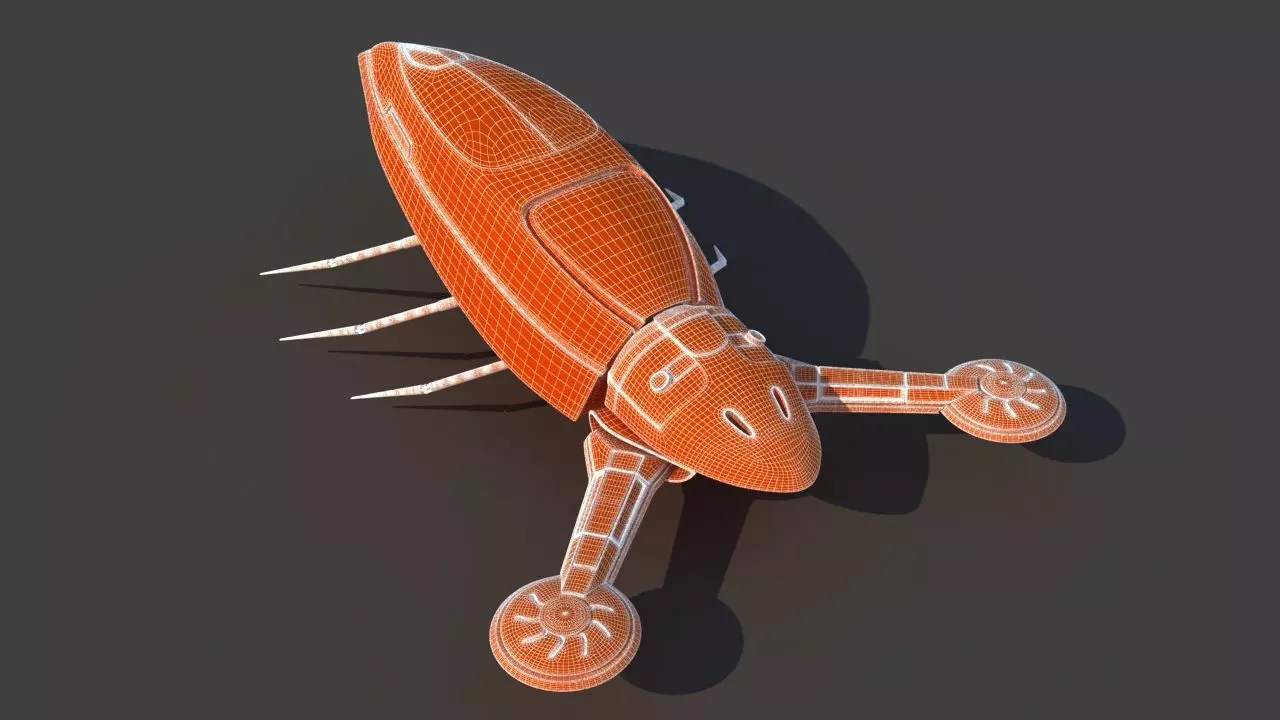Futuristic Jet Vehicle 3D model_46