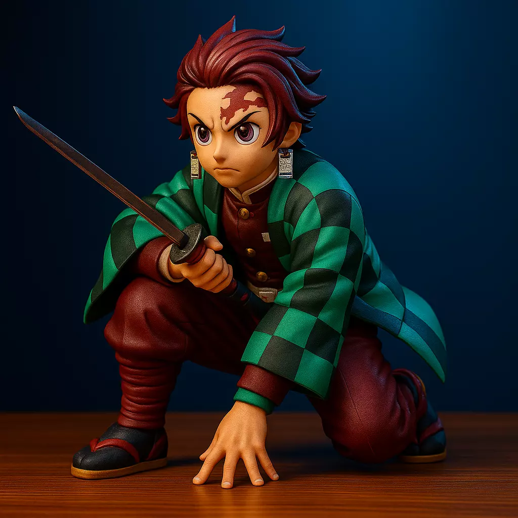 Tanjiro Kamado Demon Slayer Squatting 3D Print Model 3D print model_1