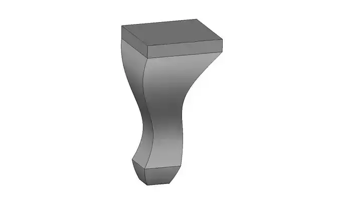 Faceted cabriole classic queen Anne baroque wodden leg 3D print model