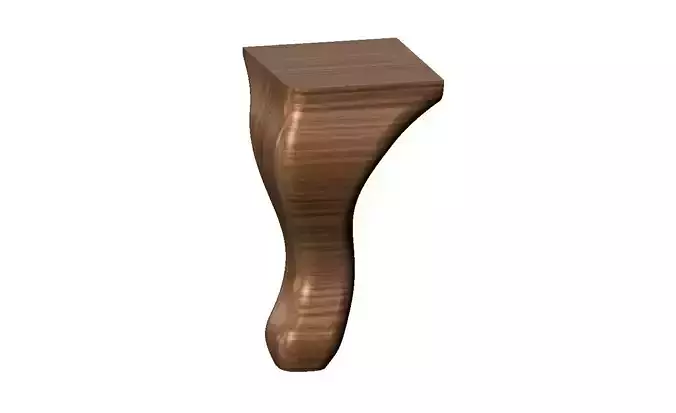Fillted cabriole classic queen Anne baroque wodden leg 3D print model