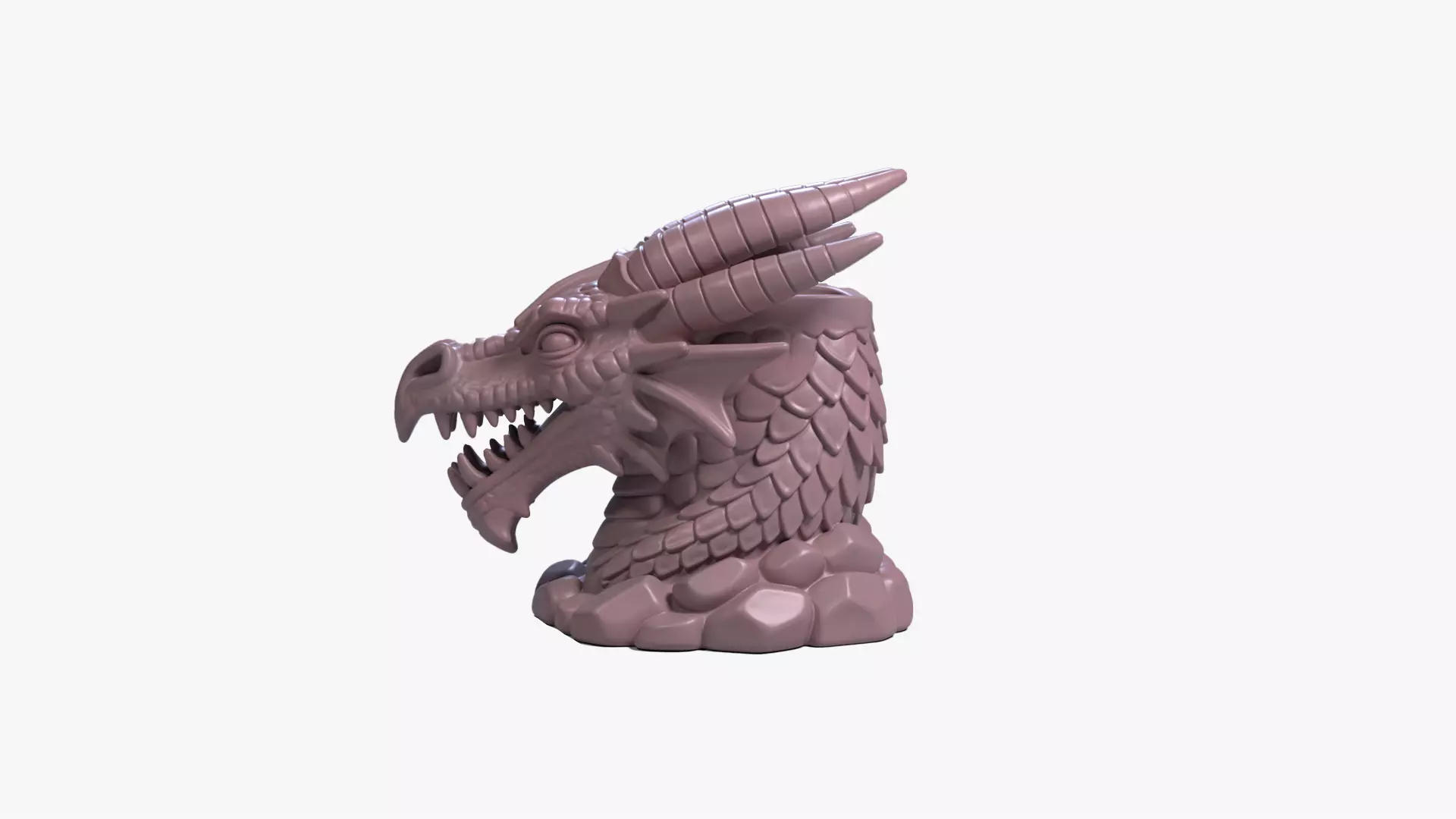 Dragon Head Pen Holder Desk Organizer STL File 3D Printable 3D print model