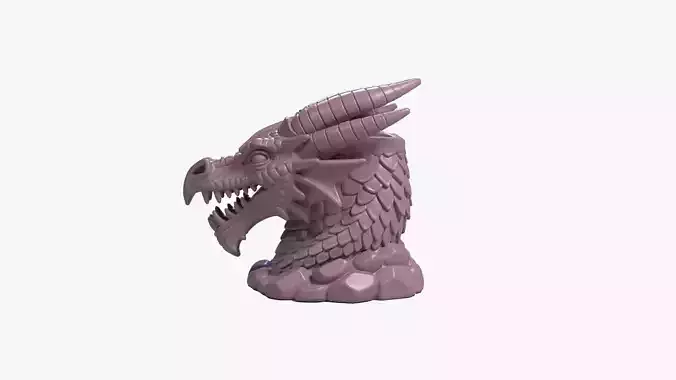 Dragon Head Pen Holder Desk Organizer STL File 3D Printable