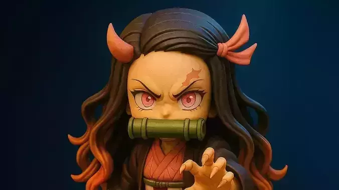 Nezuko Kamado Demon Slayer Chibi 3D Print Model