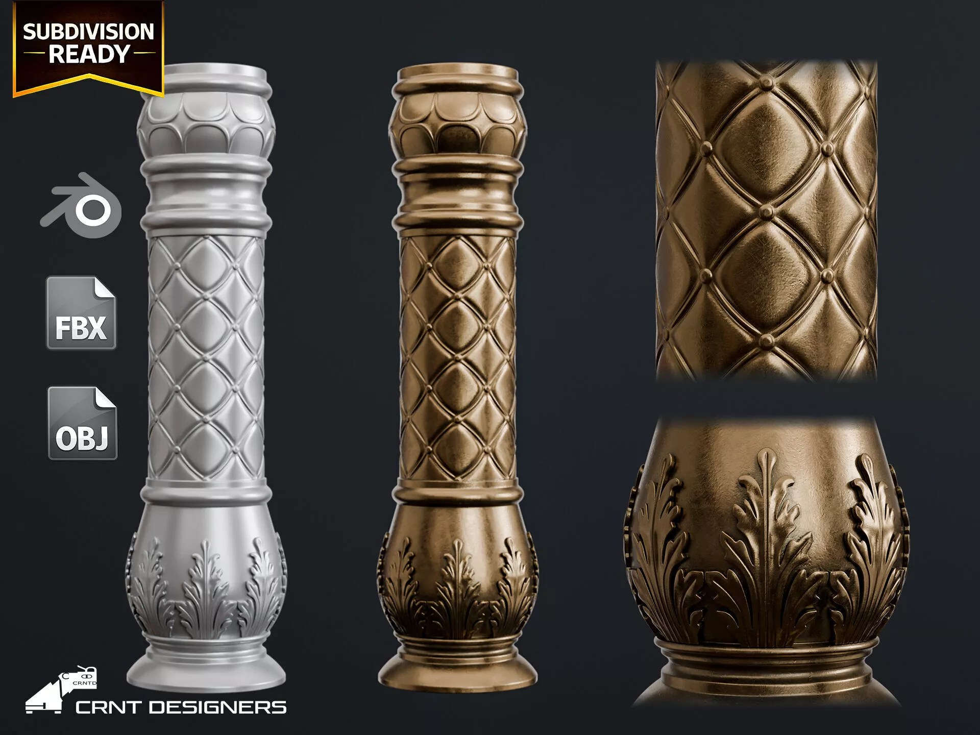 Ornamental Column - Classical Columns 3D model