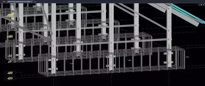 Solar Energy Construction 2x15 Table 3D Model