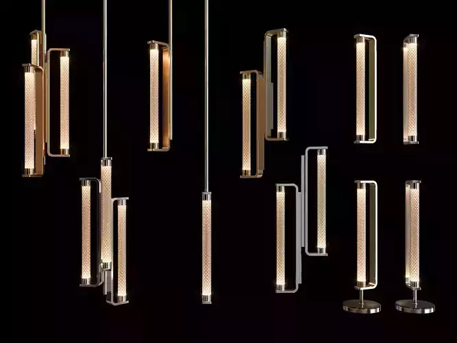 Oasis Group Stradivari Lighting Collection Lamps 3D Model 3D model