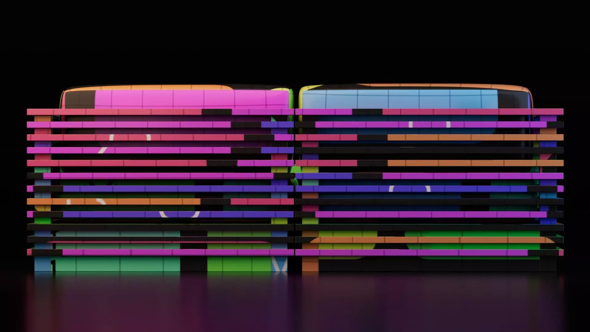 Modern Wooden Slat Sofa with Coffee Table 3D model_13