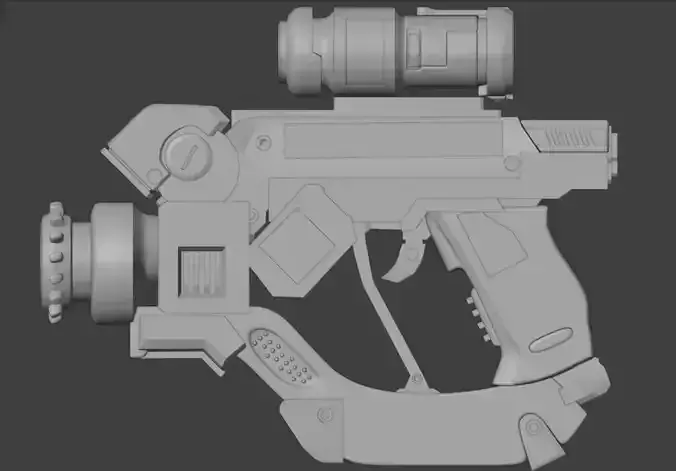 Sci-Fi Low Poly Gun