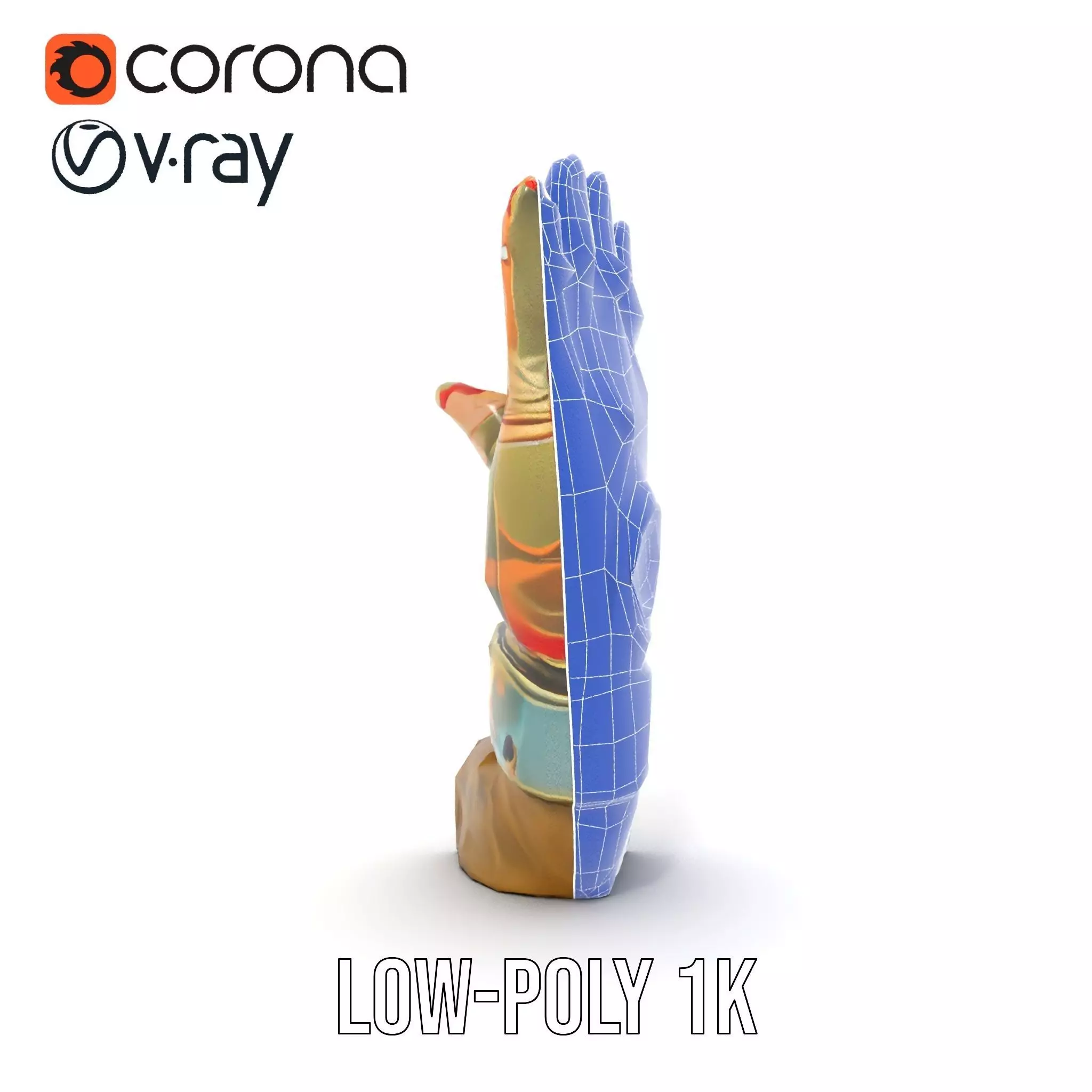 Colorful Star Pattern Glove Model Pack Low-poly 3D model_24