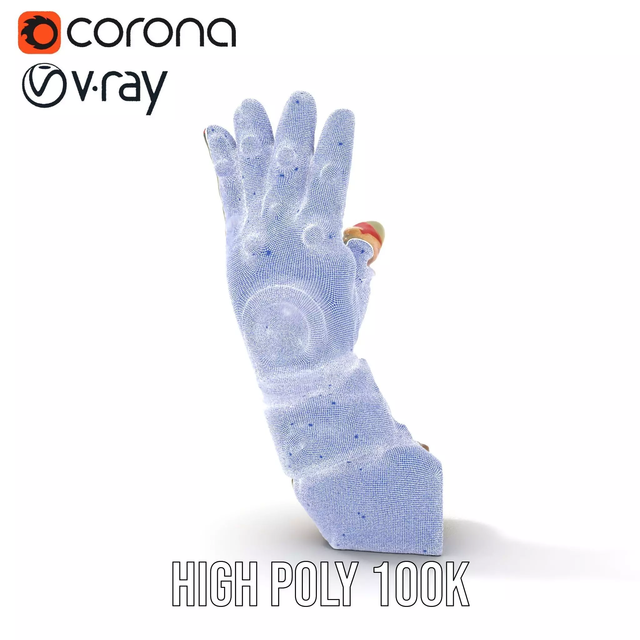 Colorful Star Pattern Glove Model Pack Low-poly 3D model_31