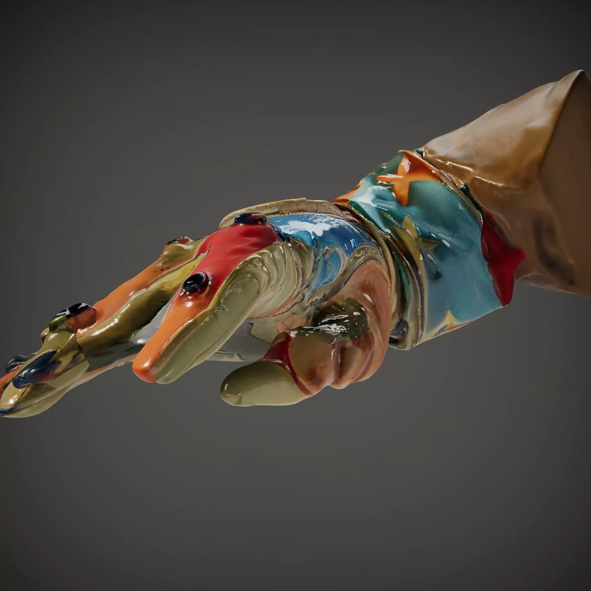 Colorful Star Pattern Glove Model Pack Low-poly 3D model_33