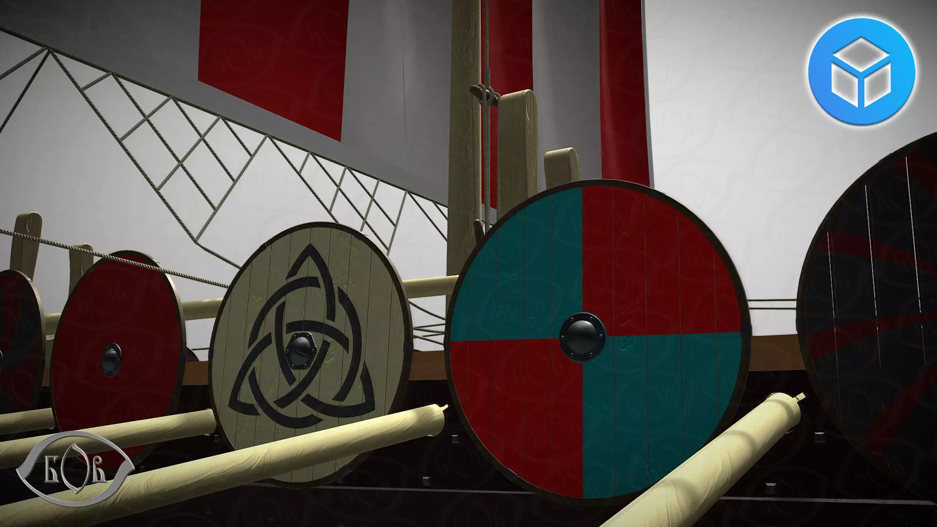 Drakkar is a Viking warship by Oseberg ship 820 AD 3D model_5