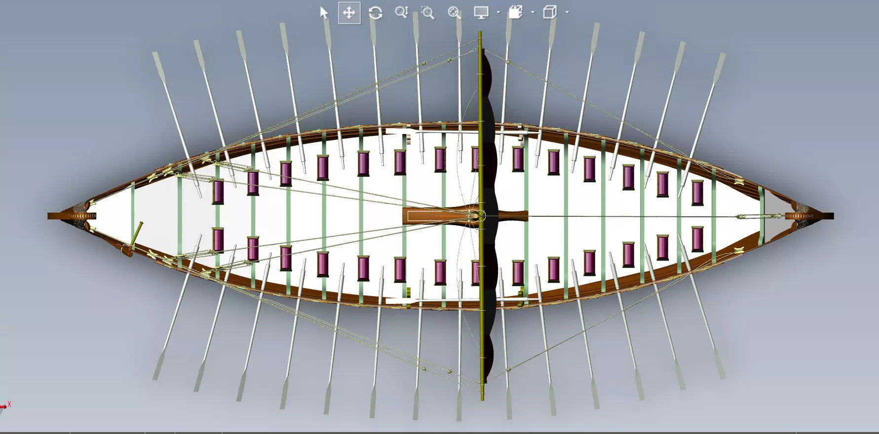 Drakkar is a Viking warship by Oseberg ship 820 AD 3D model_16