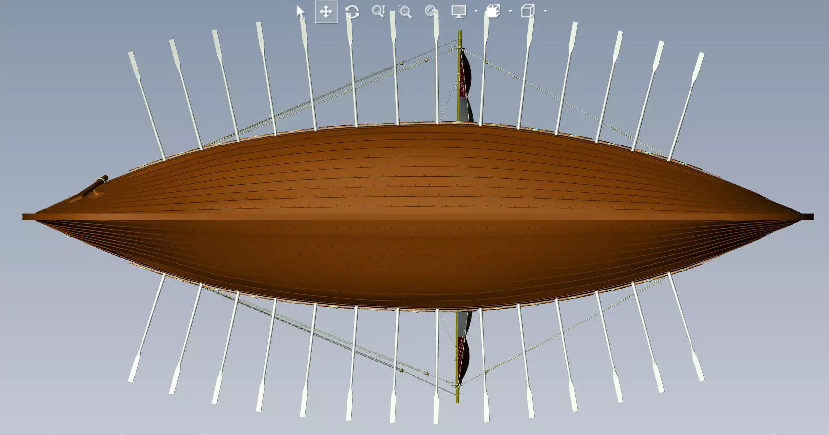 Drakkar is a Viking warship by Oseberg ship 820 AD 3D model_17