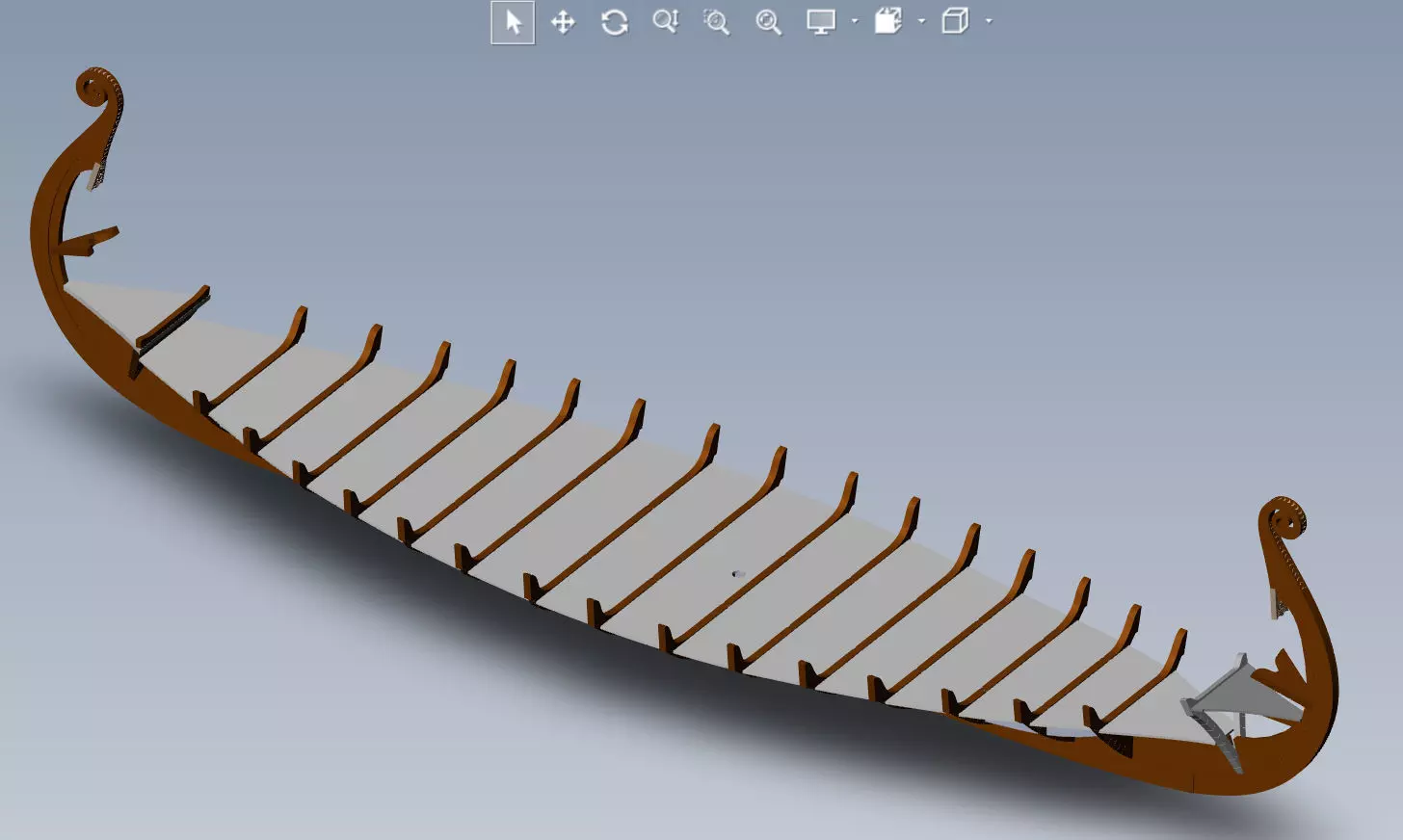 Drakkar is a Viking warship by Oseberg ship 820 AD 3D model_25