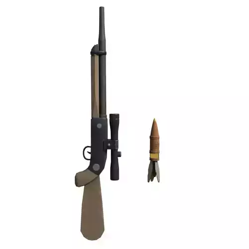 Traditional Tranquilizer Gun with Dart Ammo  Stylized 3D Model Low-poly 3D model