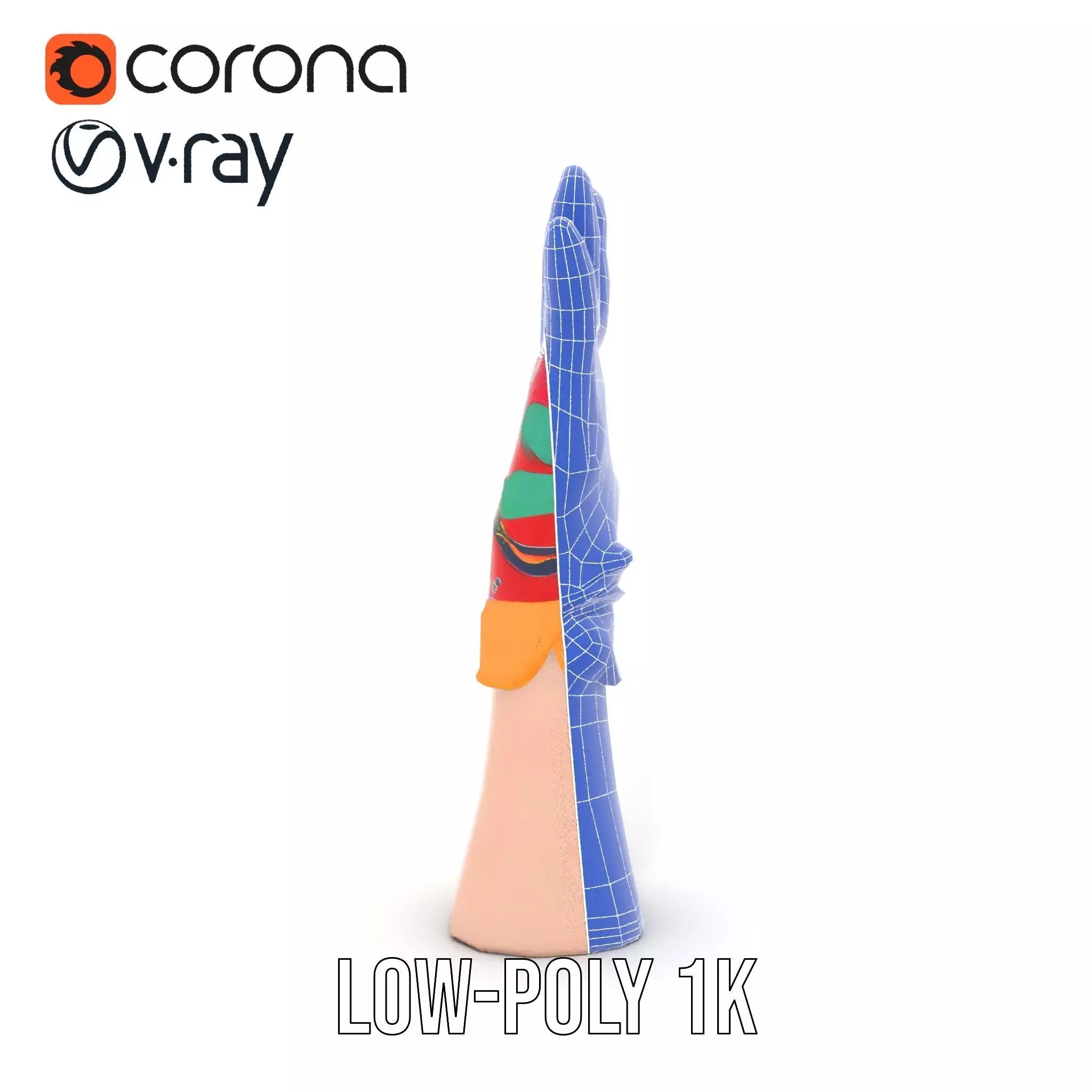 Vibrant Multicolor Glove Model Pack Low-poly 3D model_27