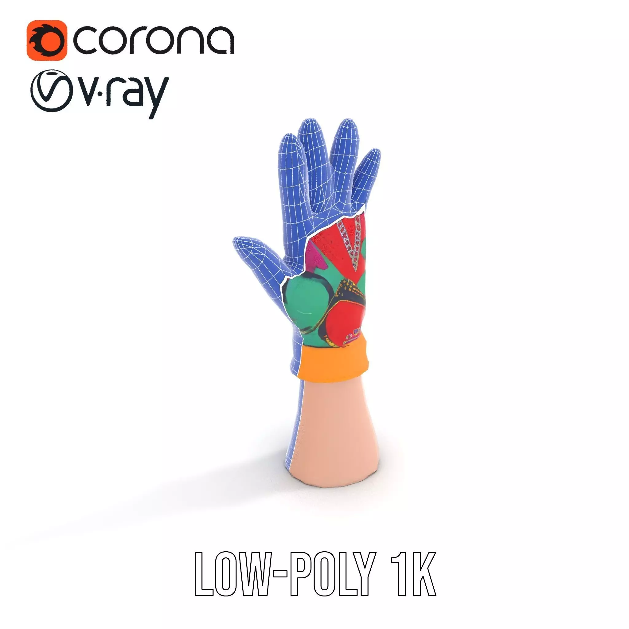 Vibrant Multicolor Glove Model Pack Low-poly 3D model_22