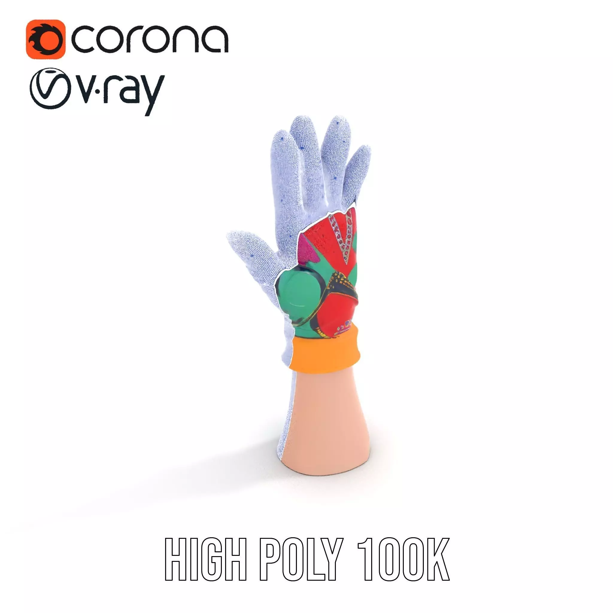 Vibrant Multicolor Glove Model Pack Low-poly 3D model_31