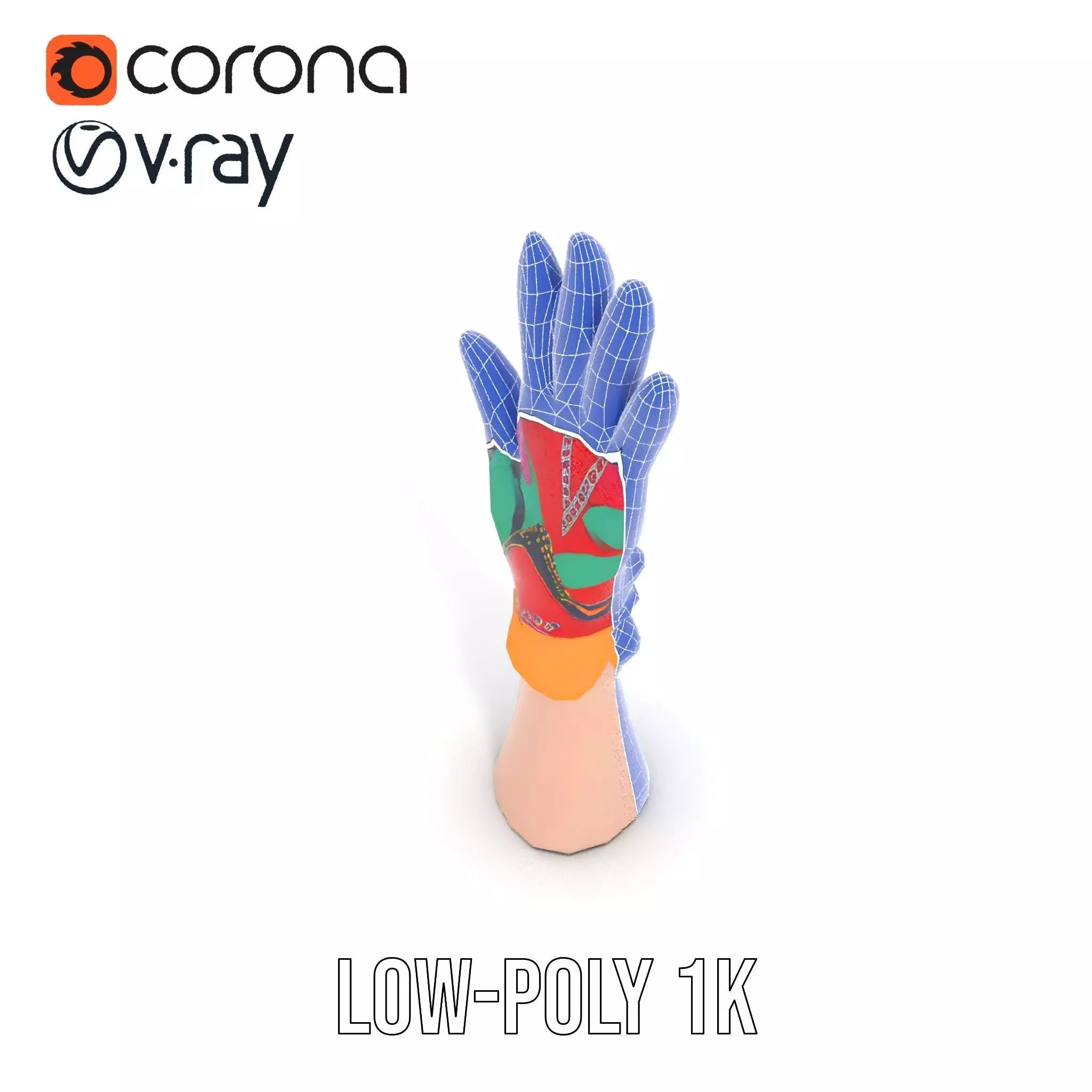 Vibrant Multicolor Glove Model Pack Low-poly 3D model_25