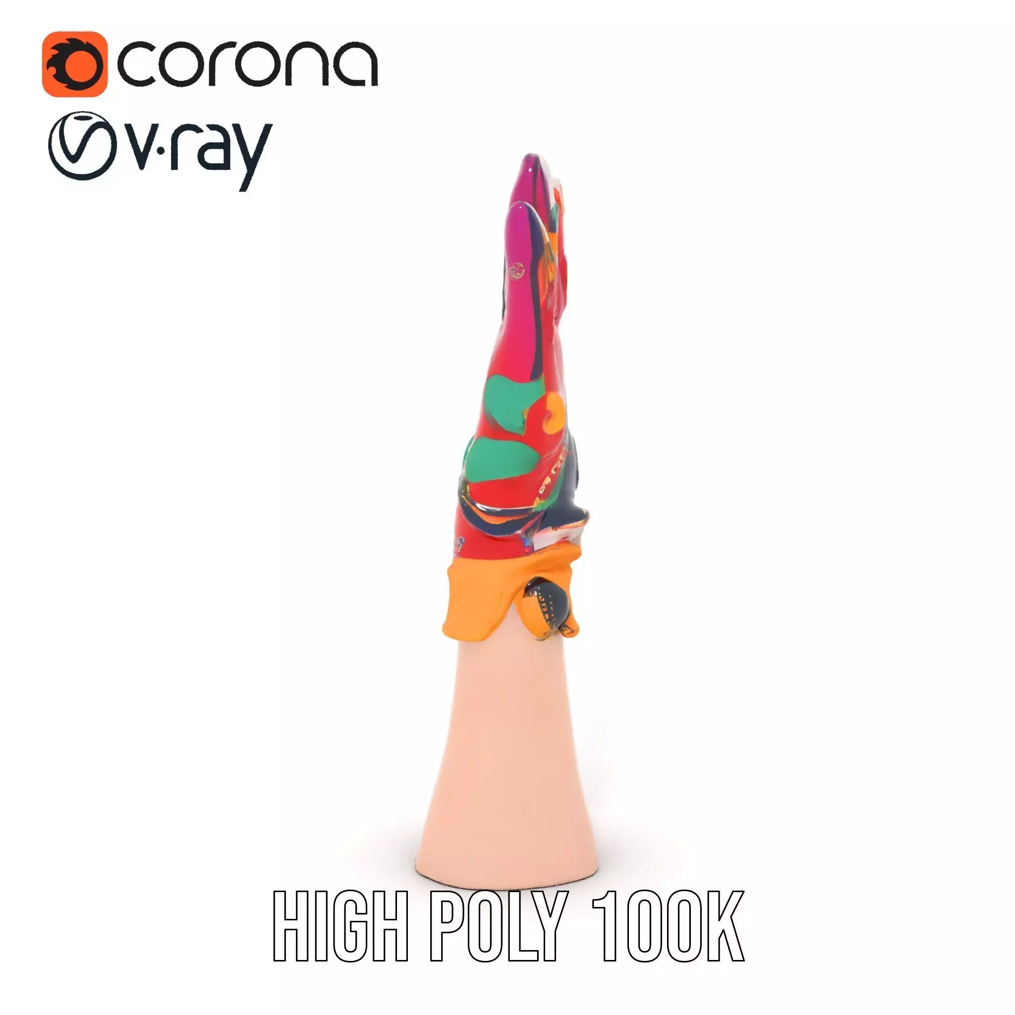 Vibrant Multicolor Glove Model Pack Low-poly 3D model_20