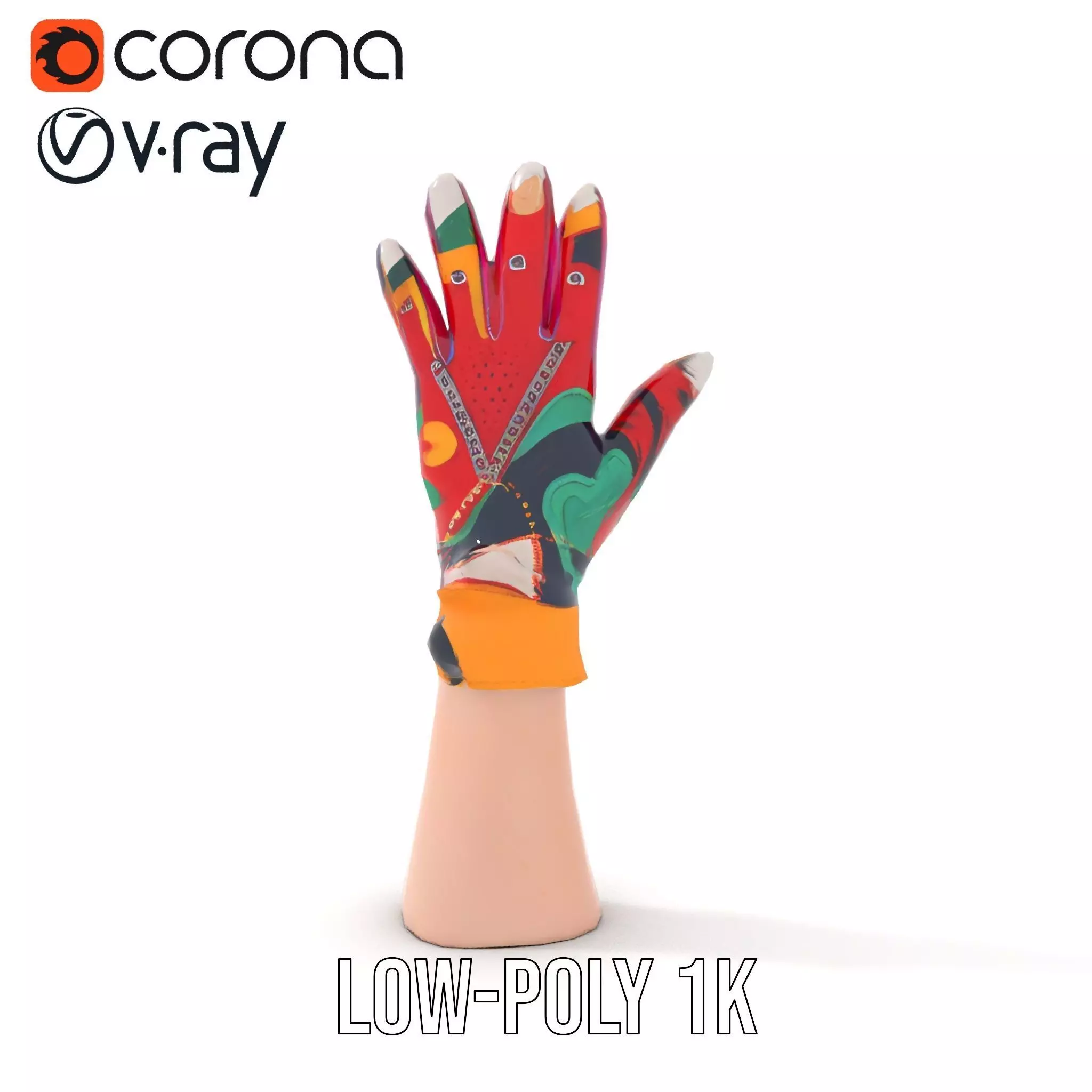 Vibrant Multicolor Glove Model Pack Low-poly 3D model_16