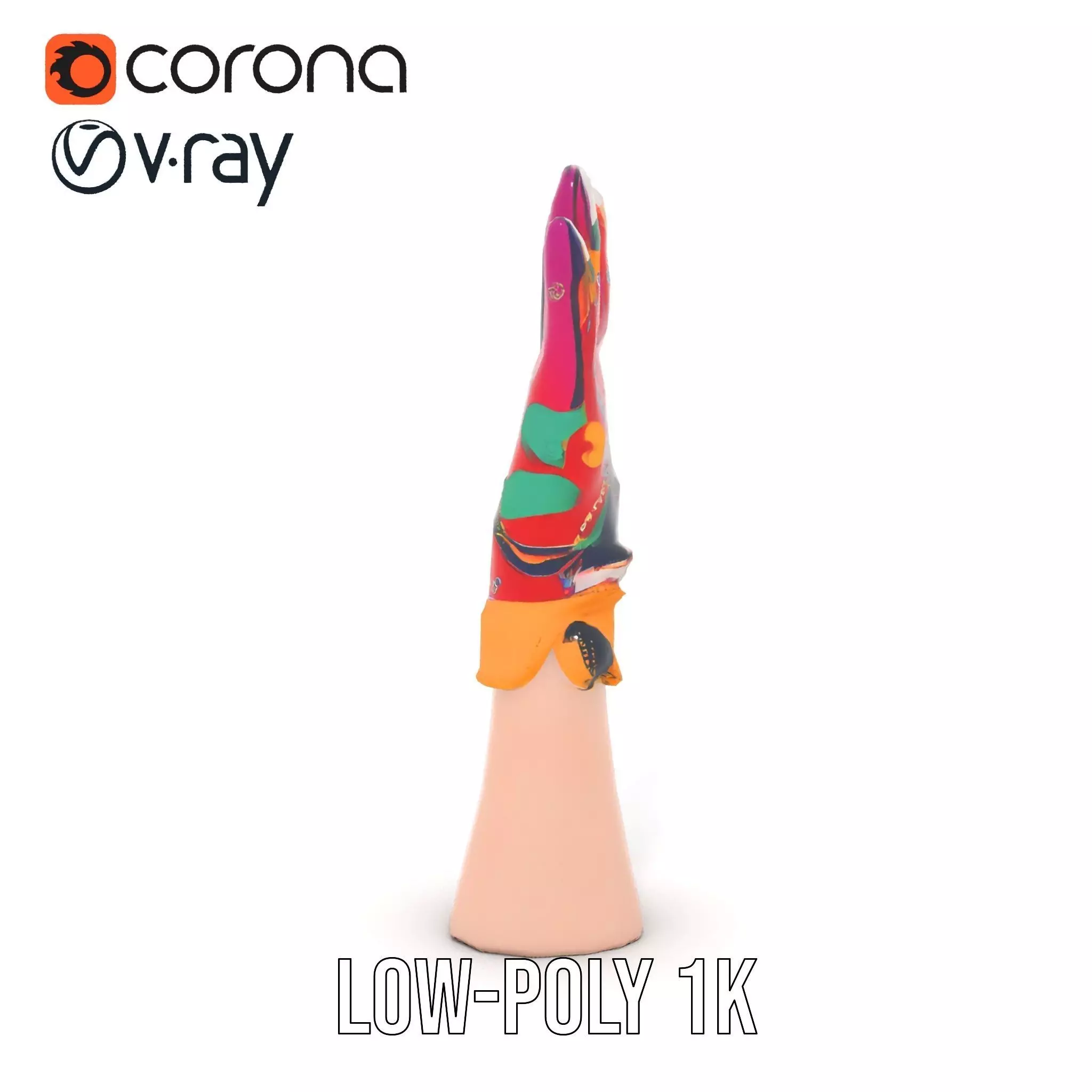 Vibrant Multicolor Glove Model Pack Low-poly 3D model_19