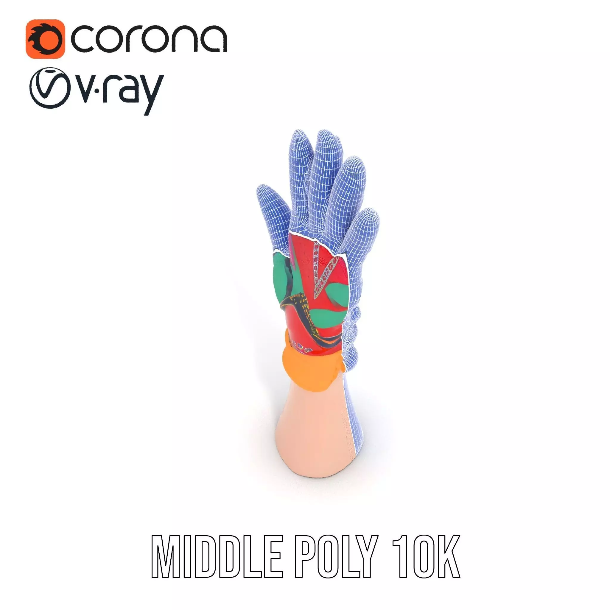 Vibrant Multicolor Glove Model Pack Low-poly 3D model_24