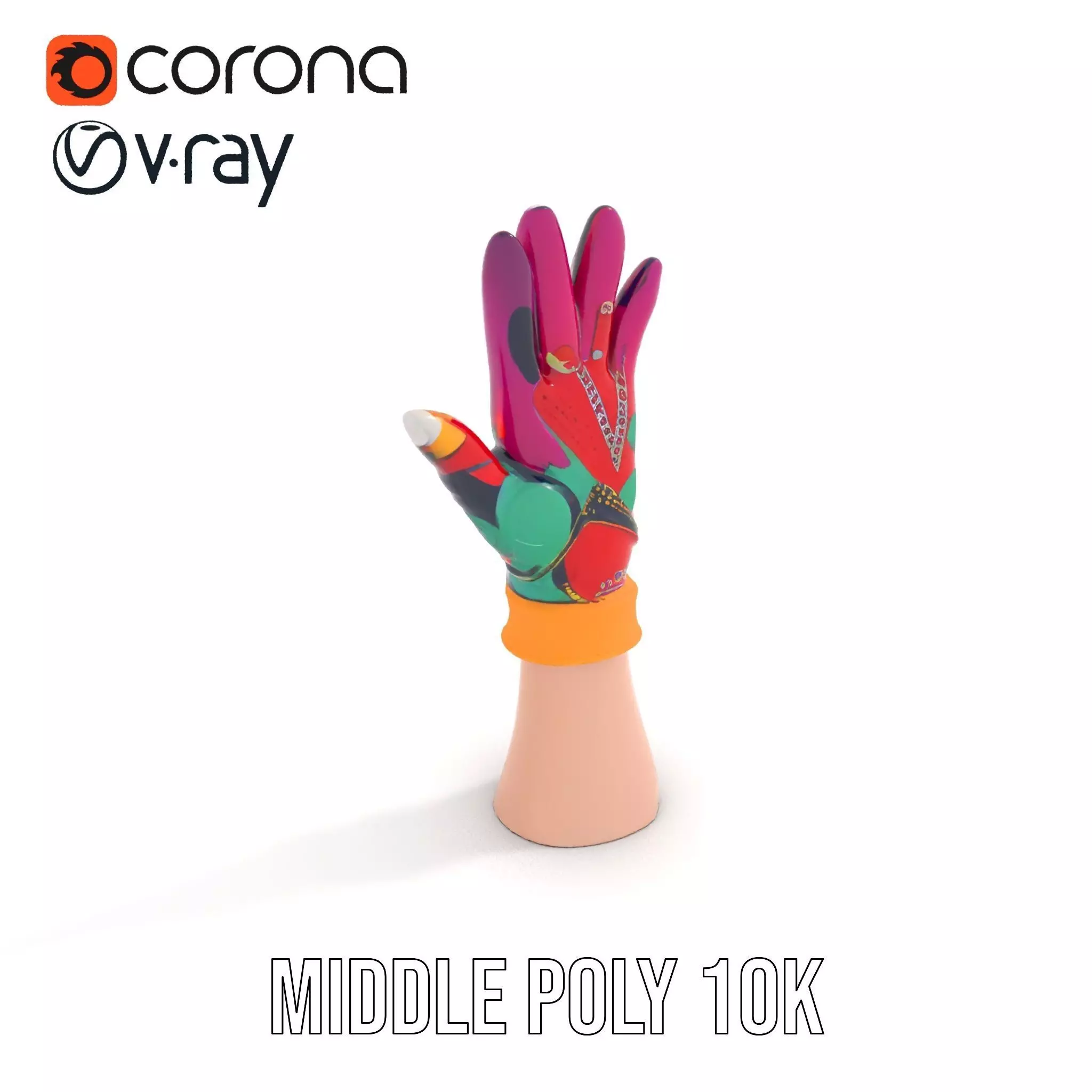 Vibrant Multicolor Glove Model Pack Low-poly 3D model_18