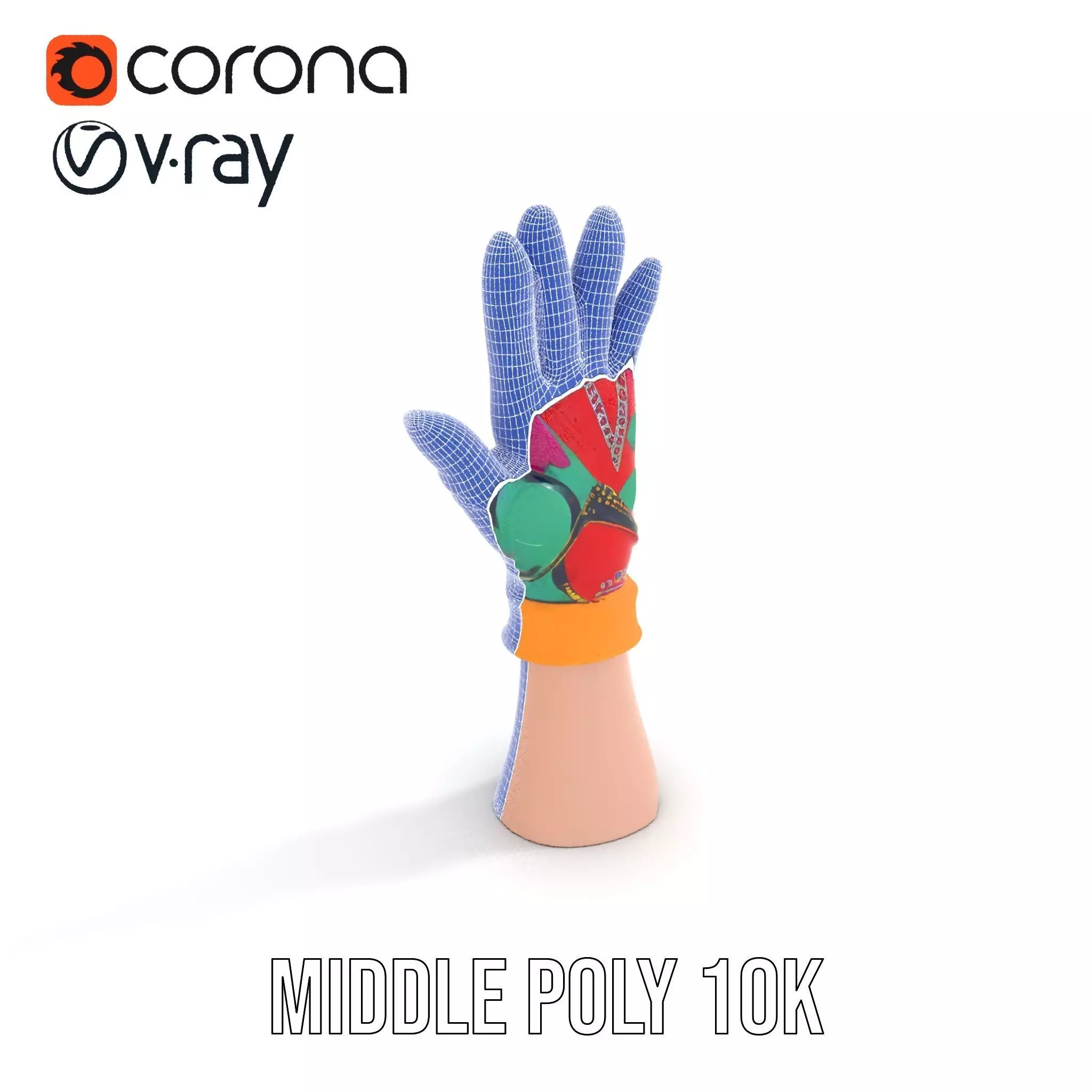 Vibrant Multicolor Glove Model Pack Low-poly 3D model_21