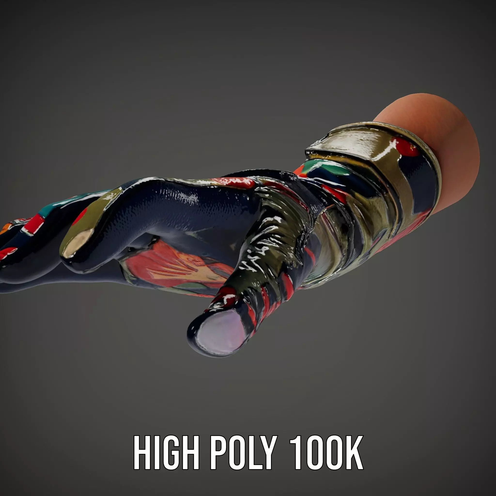 Colorful Camouflage Winter Glove Model Pack Low-poly 3D model_23