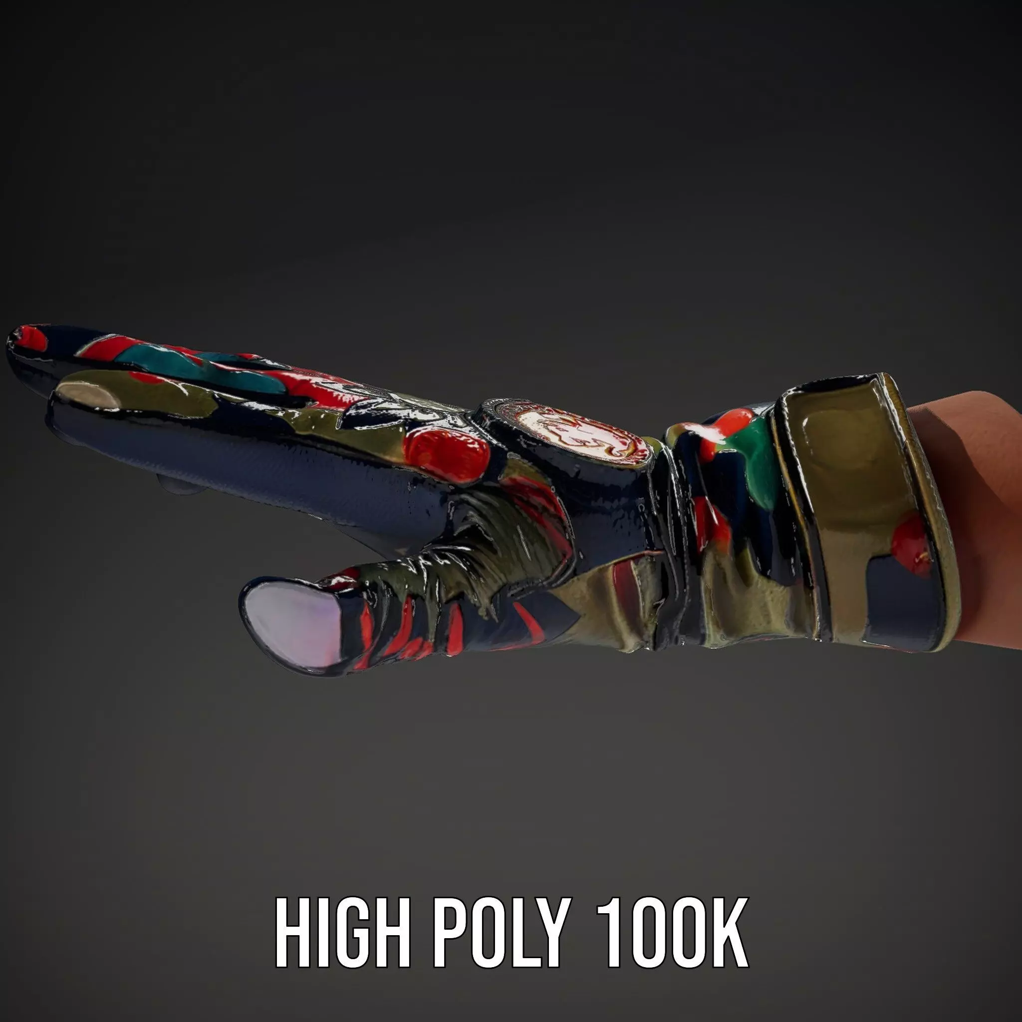 Colorful Camouflage Winter Glove Model Pack Low-poly 3D model_20