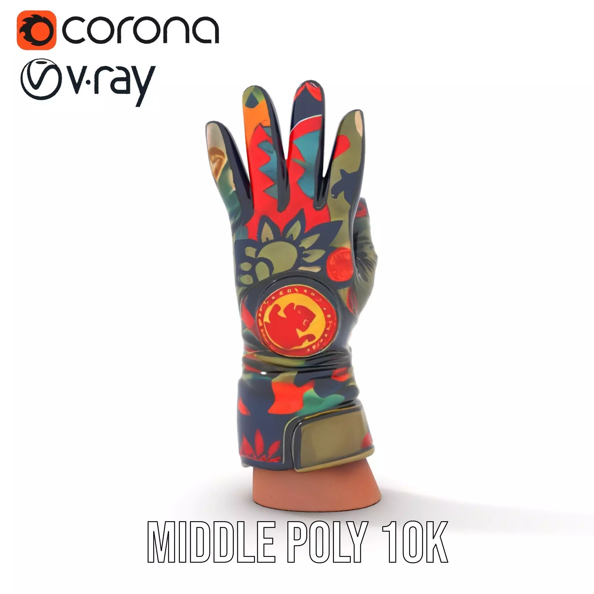 Colorful Camouflage Winter Glove Model Pack Low-poly 3D model_15