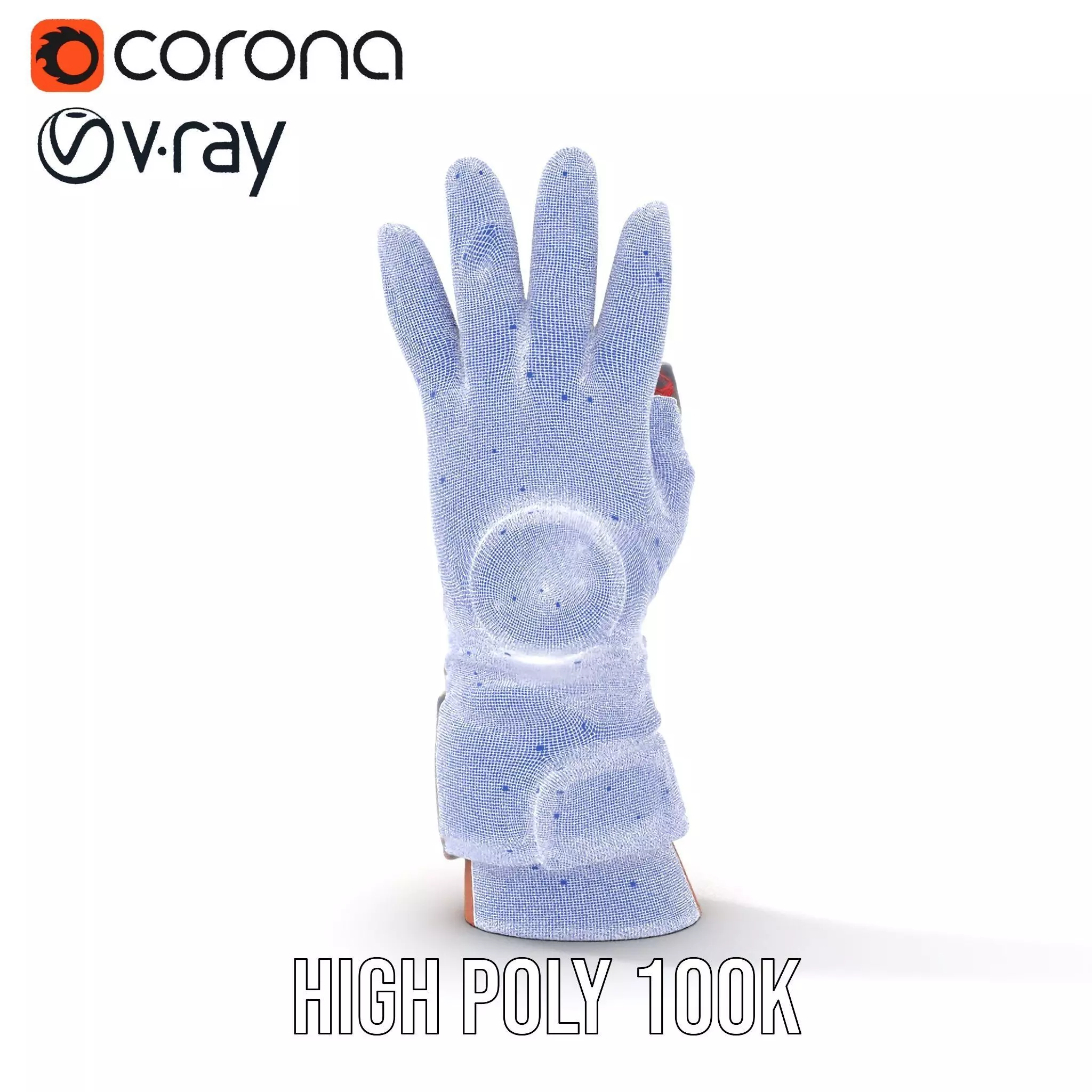 Colorful Camouflage Winter Glove Model Pack Low-poly 3D model_34