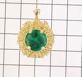 Emerald Sunburst Pendant 3D print model_4