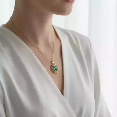 Emerald Sunburst Pendant
