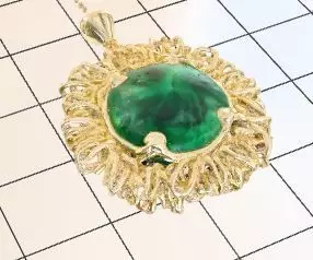 Emerald Sunburst Pendant 3D print model_2