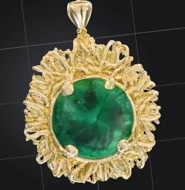 Emerald Sunburst Pendant 3D print model_6